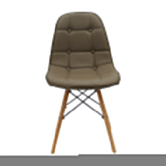 Kit por 2 Silla Botones Eames Acolchada - Beige