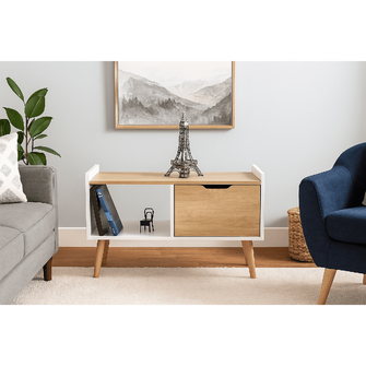 Mesa De Centro Con Puerta Dreams 40x80x45cm Bco-Vienes