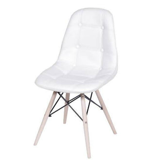 Silla Botones Eames Acolchada - Blanca