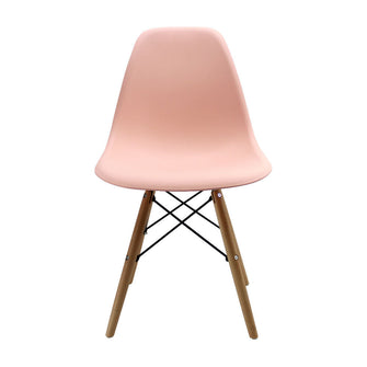 Silla Eames Patas En Madera para comerdor, sala, restaurante - Salmón