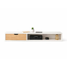 Mesa de Tv Flotante Tolouse 30x120x30cm Blanco/Madera
