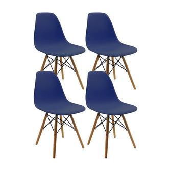 Kit x 4 Silla DKR Tipo Eames para comedor - Azul oceano