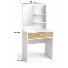 Combo Tocador Tolouse 140x70x40cm Blanco + Silla Blanca