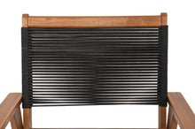 Set de 4 Sillas Plegable de Madera para Exterior Lomy, Negro, con Brazos