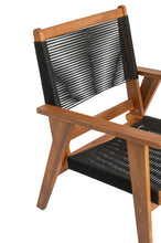 Set de 4 Sillas Plegable de Madera para Exterior Lomy, Negro, con Brazos