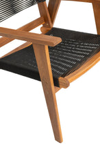 Set de 2 Sillas Plegable de Madera para Exterior Lomy, Negro, con Brazos
