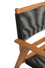 Set de 2 Sillas Plegable de Madera para Exterior Lomy, Negro, con Brazos