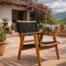 Set de 4 Sillas Plegable de Madera para Exterior Lomy, Negro, con Brazos