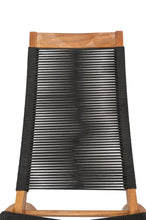 Set de 4 Sillas Plegable de Madera para Exterior Lomy, Negro, sin Brazos