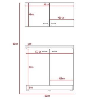 Cocina Integral Cantabria, Roble y Blanco, Ideal Para Espacios Pequeños, Incluye Mesón Derecho