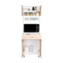 Mueble Multiusos Huzy, Cartagena y Blanco, con Amplia Capacidad de Almacenamiento