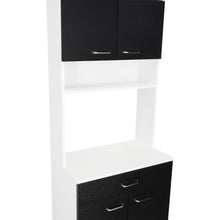 Alacena Huzy, Blanco y Wengue, con Amplia Capacidad de Almacenamiento