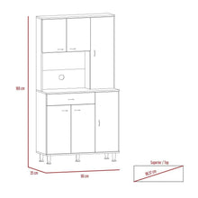 Mueble Multiusos Huzy, Wengue y Blanco, con Amplia Capacidad de Almacenamiento