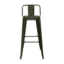 Kit x 2 Butaco Alto Tolix Con Espaldar Tipo Bar - Bronce