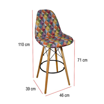 Set x 2und Sillas Bar Eames (110x46x39) Tapizada Gobelino Colors