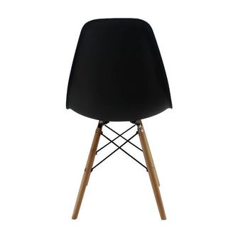 Kit por 4 sillas Eames Patas En Madera para comedor, sala, restaurante - Negras