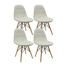 Kit por 4 Silla Botones Eames Acolchada - Blanca