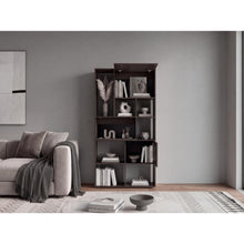 Biblioteca Anya, Nogal, con 7 Compartimentos y 3 Puertas Abatibles ZF