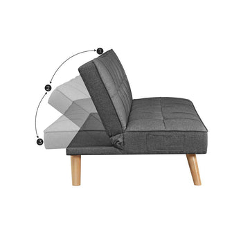 Sofá Cama Galet, Gris Oscuro, sillón reclinable 3 puestos