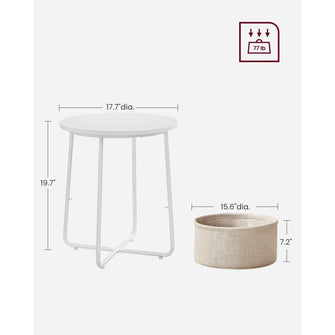 Mesa Auxiliar Kley, Blanco, Ideal Para Espacios Reducidos