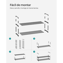 Zapatero Songmics 2 Niveles, Negro, para 10 pares de Zapatos