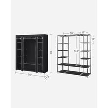 Closet Falts, Negro, Variedad de Entrepaños en Tela