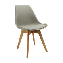 Kit Por 4 Silla Oslo Asiento Acolchado Patas en Madera - Gris