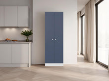 Alacena Multiusos Benna, Blanco Kronos y Azul, con Variedad de Entrepaños