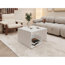 Mesa de Noche Evert, Blanco Duqueza Y Blanco Kronos, con diseño moderno y espacio para ubicar objetos ZF