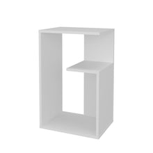 Mesa de Noche Evert, Blanco Duqueza Y Blanco Kronos, con diseño moderno y espacio para ubicar objetos ZF