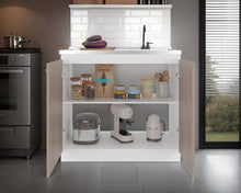 Gabinete Inferior Cantabria, Kronos Blanco y Bardolino, con dos Puertas Abatibles- Mesón derecho y Grifería ZF