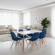 Combo Broxy, Incluye Comedor y 6 Sillas En Color Azul