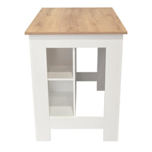 Barra de Cocina Cala, Blanco Duqueza y Café Claro, con Amplia Superficie En La Mesa