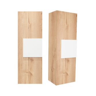 Gabinete de Baño Picasso, Blanco y Café Claro, con Espacio Para Guardar Objetos de Aseo   X2
