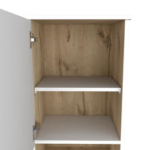 Gabinete de baño Bath, Blanco y Café Claro, con puerta batiente X2
