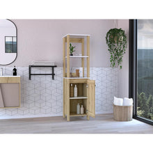 Mueble Auxiliar de Baño Aqua, Blanco Duqueza y Café Claro,  con amplio espacio de almacenamiento