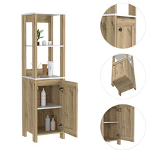 Mueble Auxiliar de Baño Aqua, Blanco Duqueza y Café Claro,  con amplio espacio de almacenamiento