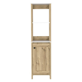 Mueble Auxiliar de Baño Aqua, Blanco Duqueza y Café Claro,  con amplio espacio de almacenamiento