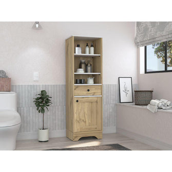 Gabinete de Baño Aqua 2, Café Claro y Blanco, con Variedad De Entrepaños X2