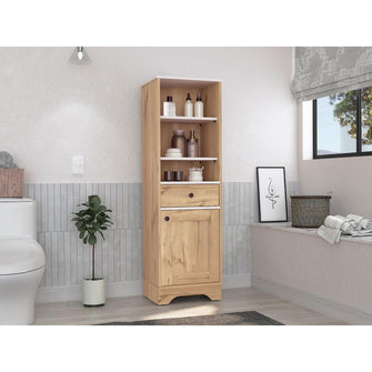 Gabinete de Baño Aqua 2, Café Claro y Blanco, con Variedad De Entrepaños