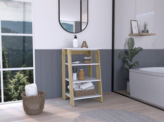 Gabinete de Baño Aqua 3 Pequeño, Café Claro y Blanco, Con Variedad De Entrepaños X2