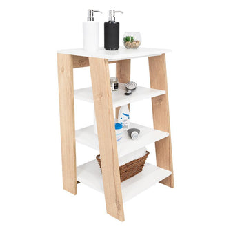 Gabinete de Baño Aqua 3 Pequeño, Café Claro y Blanco, Con Variedad De Entrepaños X2
