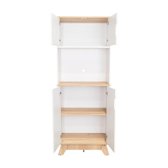 Modulo Microondas Andra, Blanco y Café Claro, con Cuatro Puertas Batientes