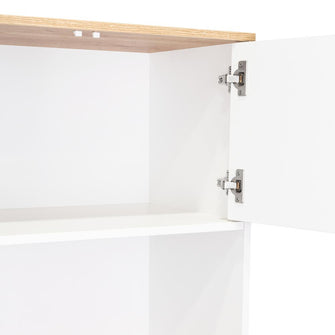 Modulo Microondas Andra, Blanco y Café Claro, con Cuatro Puertas Batientes