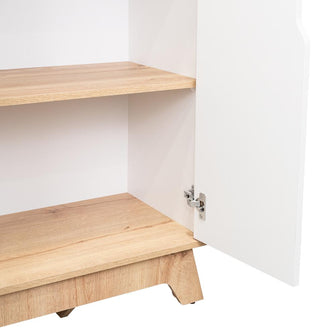 Modulo Microondas Andra, Blanco y Café Claro, con Cuatro Puertas Batientes