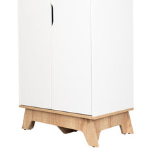 Modulo Microondas Andra, Blanco y Café Claro, con Cuatro Puertas Batientes