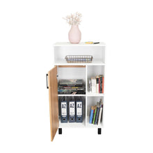 Archivador Bryce, Blanco Duqueza y Fresno Europeo, con una puerta abatible