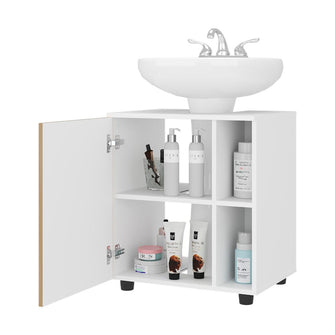 Mueble Para Lavamanos Pascuale, Blanco Duqueza y Fresno Europeo, No incluye Lavamanos