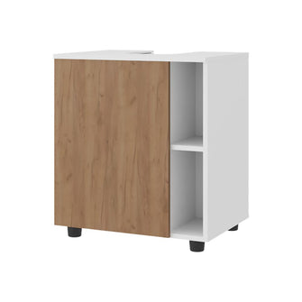 Mueble Para Lavamanos Pascuale, Blanco Duqueza y Fresno Europeo, No incluye Lavamanos ZF