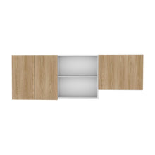 Gabinete Superior Boreal, Blanco Duqueza y Fresno Europeo, Incluye locero y platero